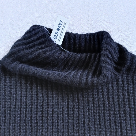 old navy ♡ wool blend cocoon turtleneck tunic length black soft cozy sweater - Picture 5 of 8